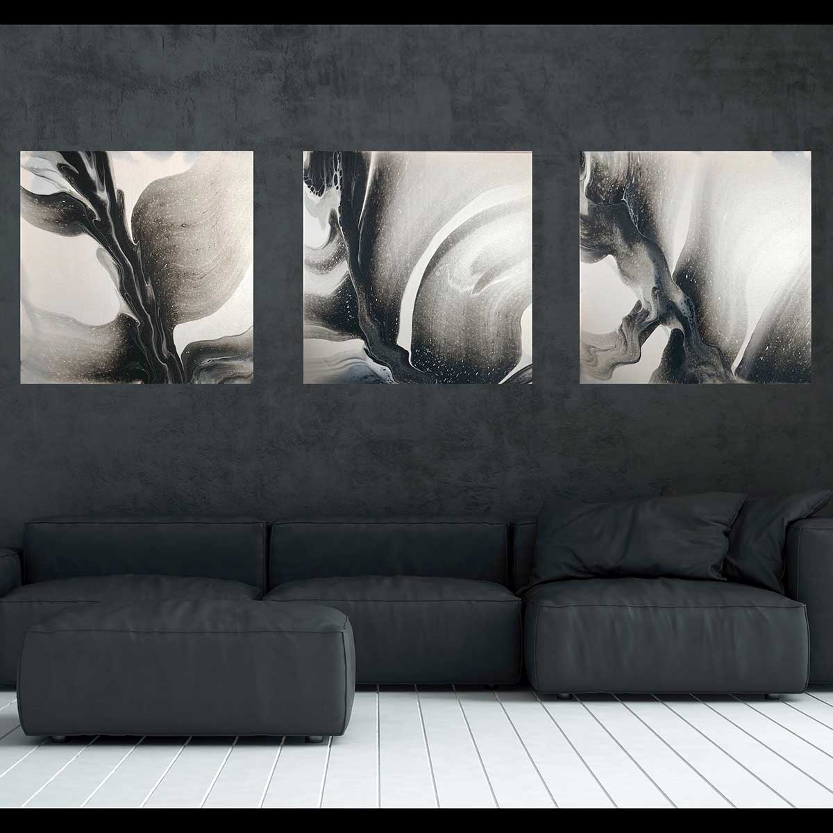 Sibylle Hoppe Acryl auf Leinwand 50 x 50 cm Florales Trio
