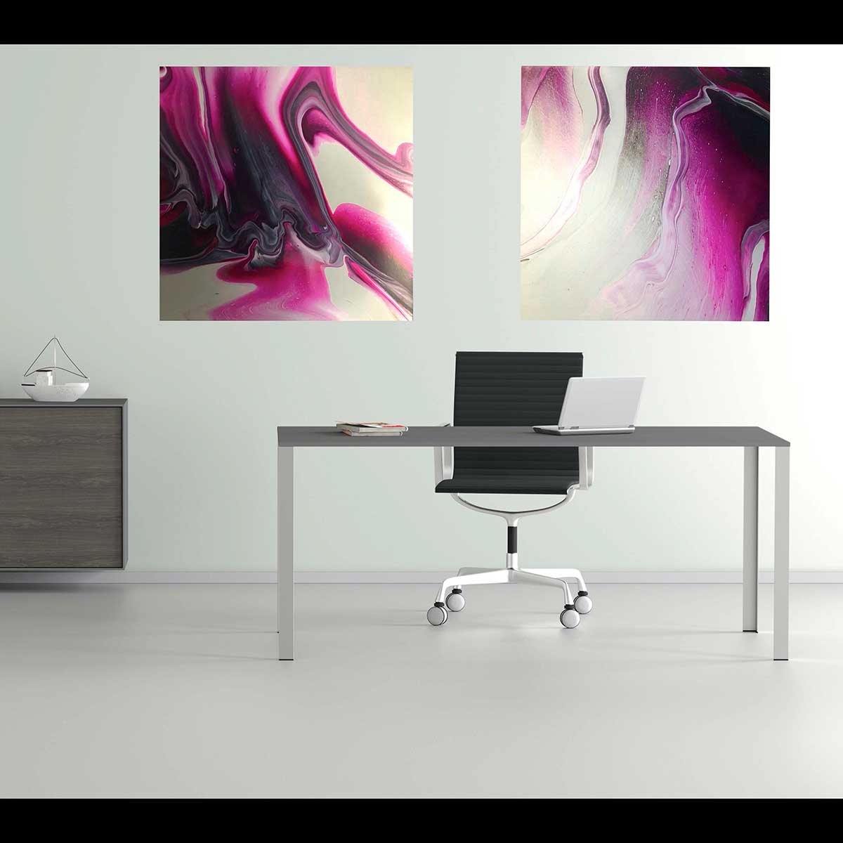 Sibylle Hoppe Acryl auf Leinwand 80 x80 cm Pink Wave