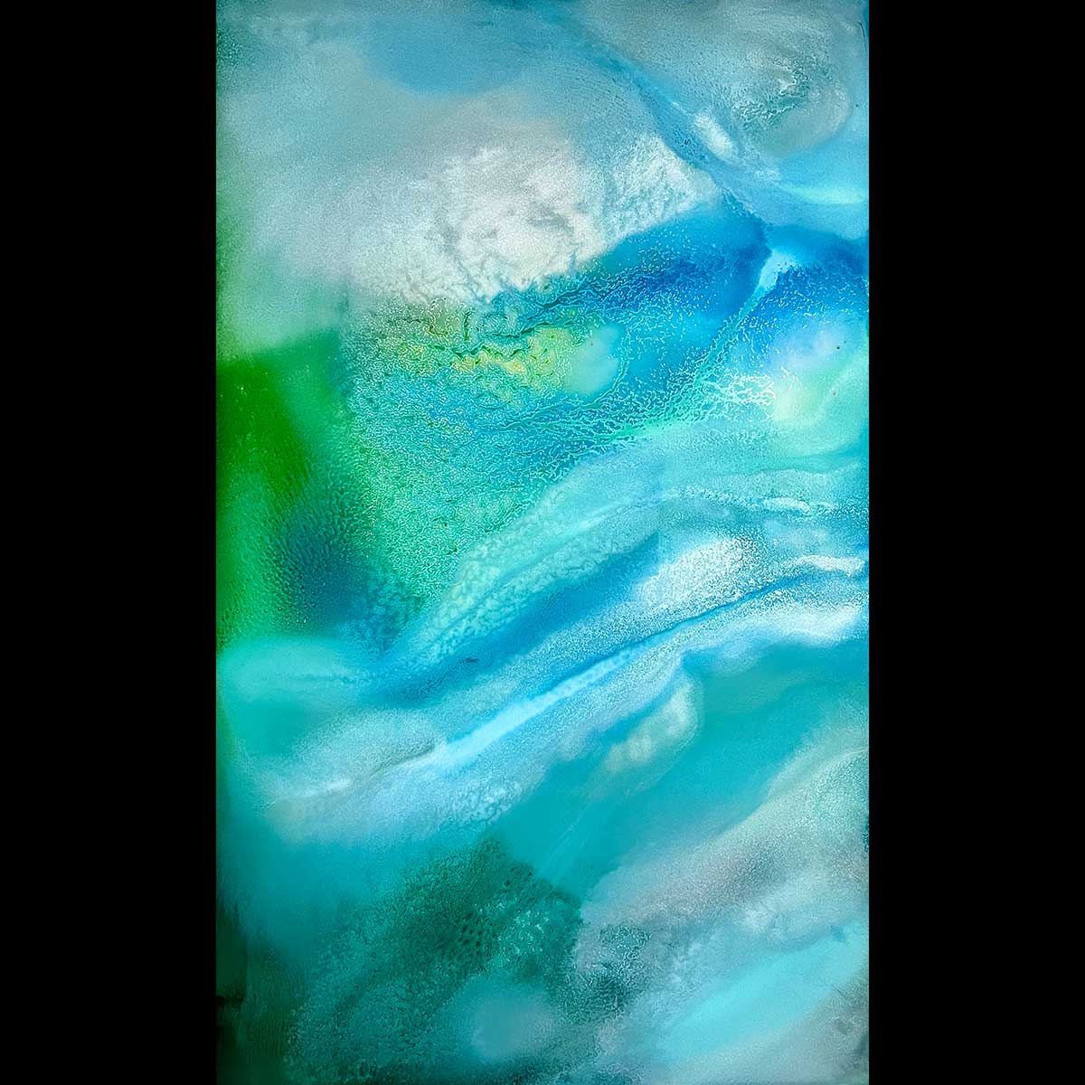 Sibylle Hoppe Tinte auf Aludibond 60 x 100 cm Tropischer Strand