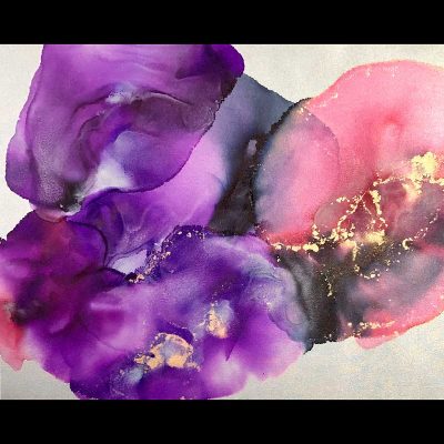 Sibylle Hoppe Tinte auf Leinwand 40 x 50 cm Florales Duo