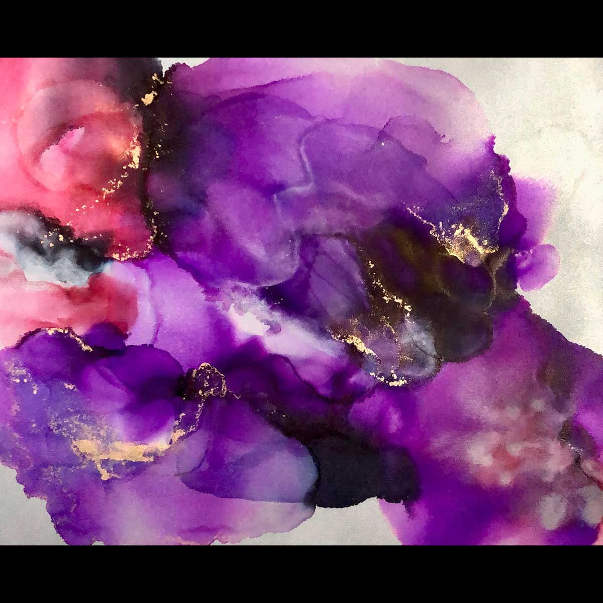 Sibylle Hoppe Tinte auf Leinwand 40 x 50 cm Florales Duo