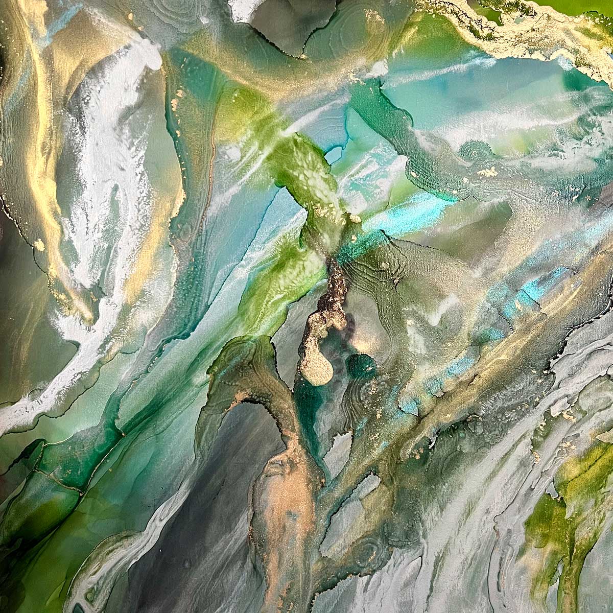 Sibylle Hoppe Tinte auf Leinwand 50 x 50 cm Landschaft